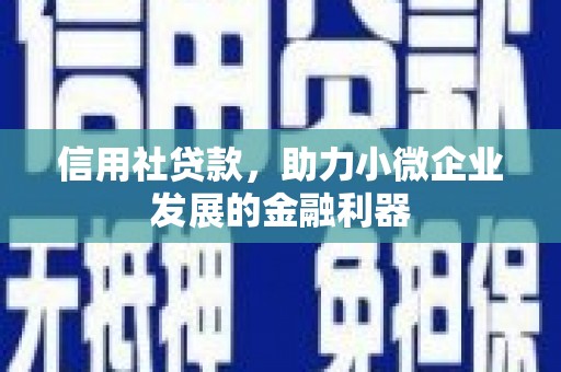 丰润信用社贷款，助力小微企业发展的金融利器