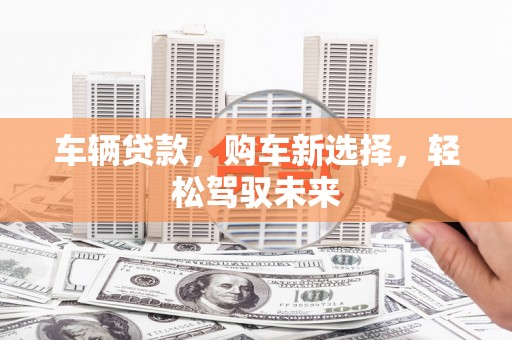 丰润车辆贷款，购车新选择，轻松驾驭未来