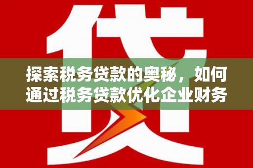 丰润探索税务贷款的奥秘，如何通过税务贷款优化企业财务
