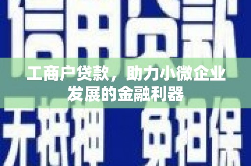 丰润工商户贷款，助力小微企业发展的金融利器