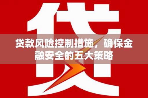 丰润贷款风险控制措施，确保金融安全的五大策略