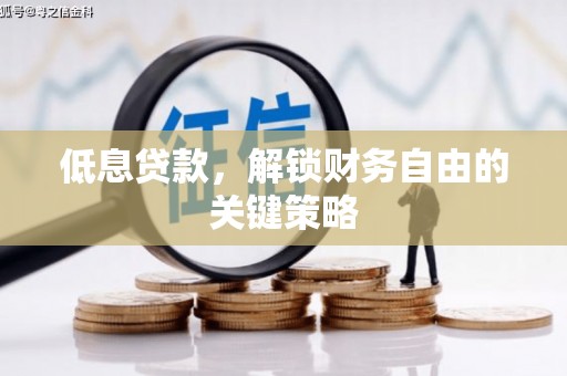 丰润低息贷款，解锁财务自由的关键策略