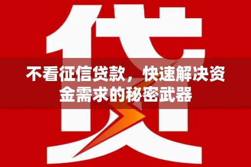 丰润不看征信贷款，快速解决资金需求的秘密武器
