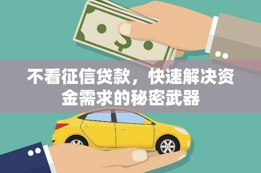 丰润不看征信贷款，快速解决资金需求的秘密武器