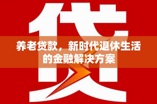 丰润养老贷款，新时代退休生活的金融解决方案