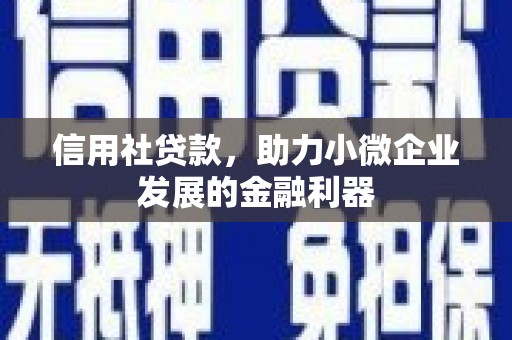 丰润信用社贷款，助力小微企业发展的金融利器