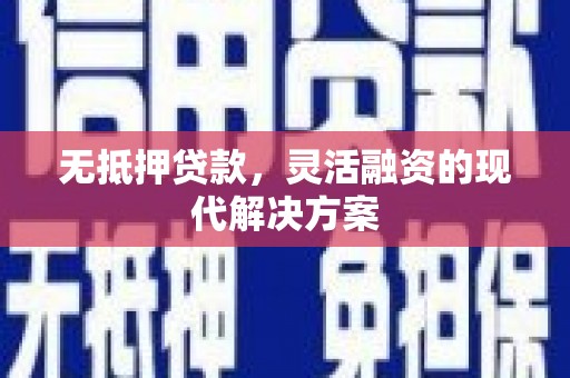 丰润无抵押贷款，灵活融资的现代解决方案