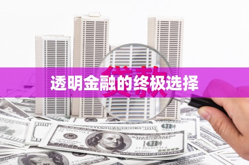 丰润透明金融的终极选择